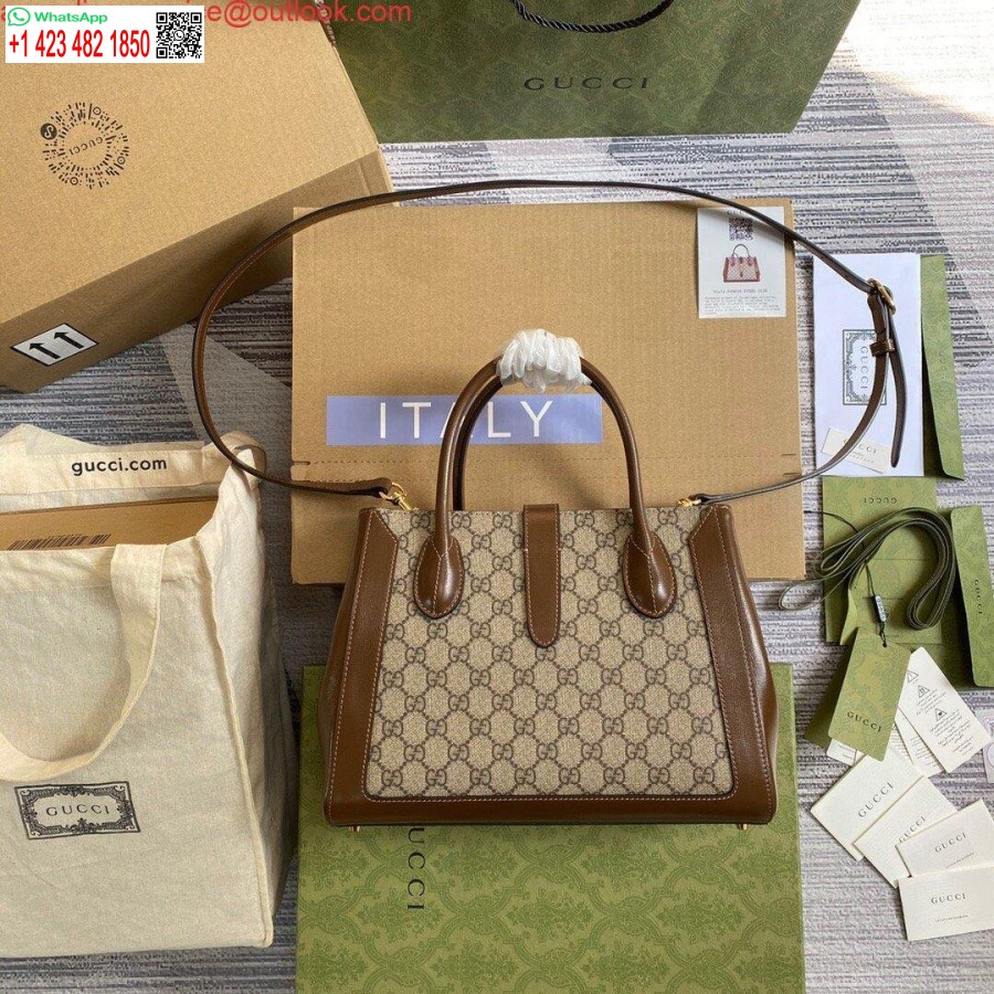 Replika Gucci 649016 Gucci Jackie 1961 Stredná Kabelka Hnedá