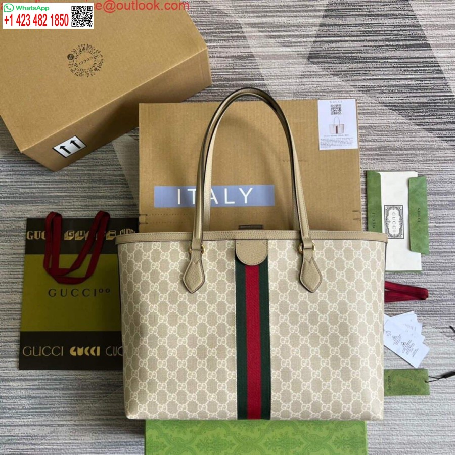 Replica Gucci 631685 Ophidia Medium Gg Tote Beige