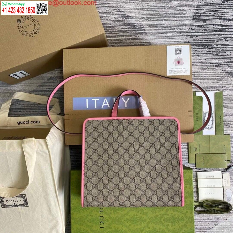 Replica Gucci 612992 Gg Keskikokoinen Ophidia-olkalaukku Vaaleanpunainen