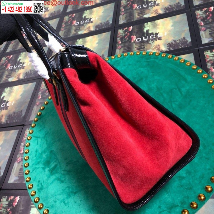 طبق الاصل غوتشي 524537 غوتشي أوفيديا Gg حقيبة كتف متوسطة الحجم باللون الأحمر