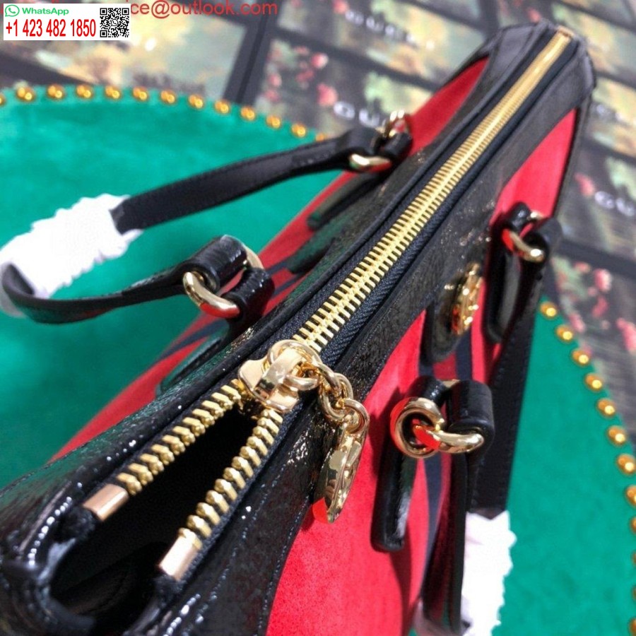 طبق الاصل غوتشي 524537 غوتشي أوفيديا Gg حقيبة كتف متوسطة الحجم باللون الأحمر