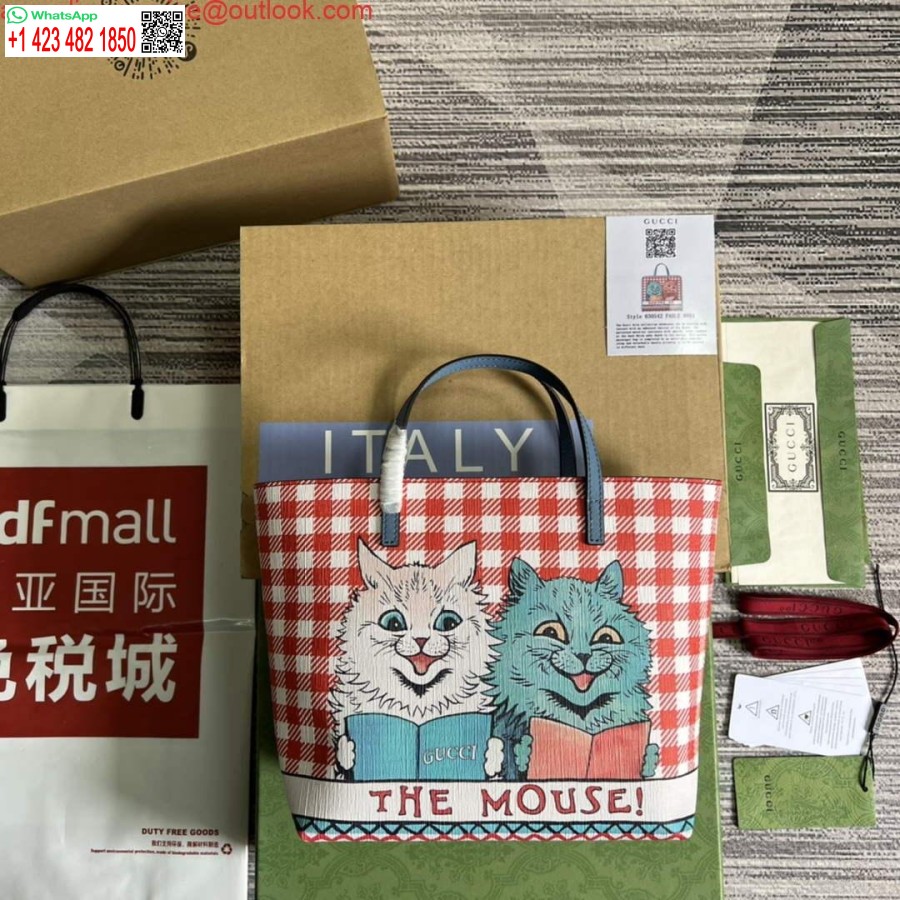 Replica Gucci 410812 Gyerek Cica Mintás Mini Bevásárlótáska
