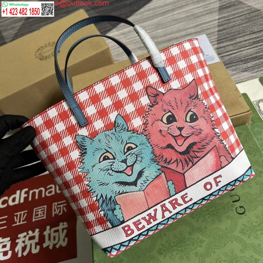 Replica Gucci 410812 Gyerek Cica Mintás Mini Bevásárlótáska