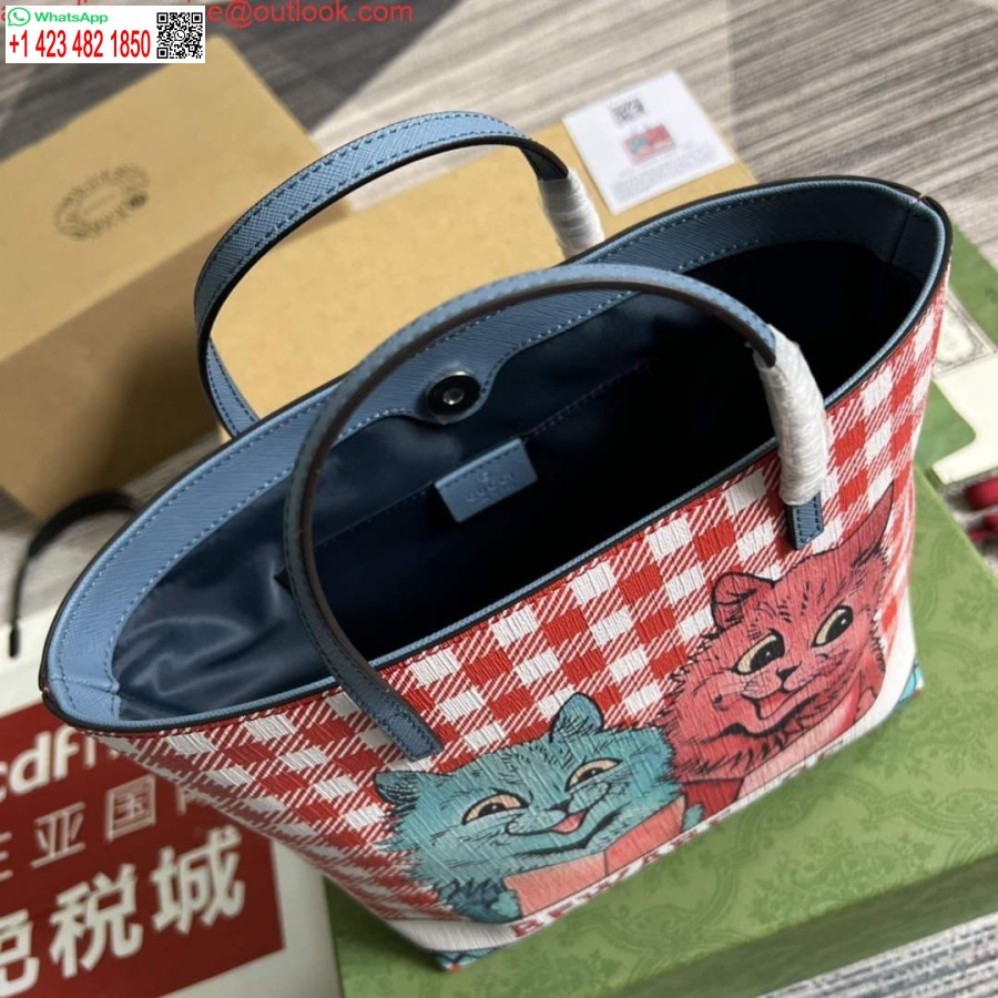 Replica Gucci 410812 Gyerek Cica Mintás Mini Bevásárlótáska