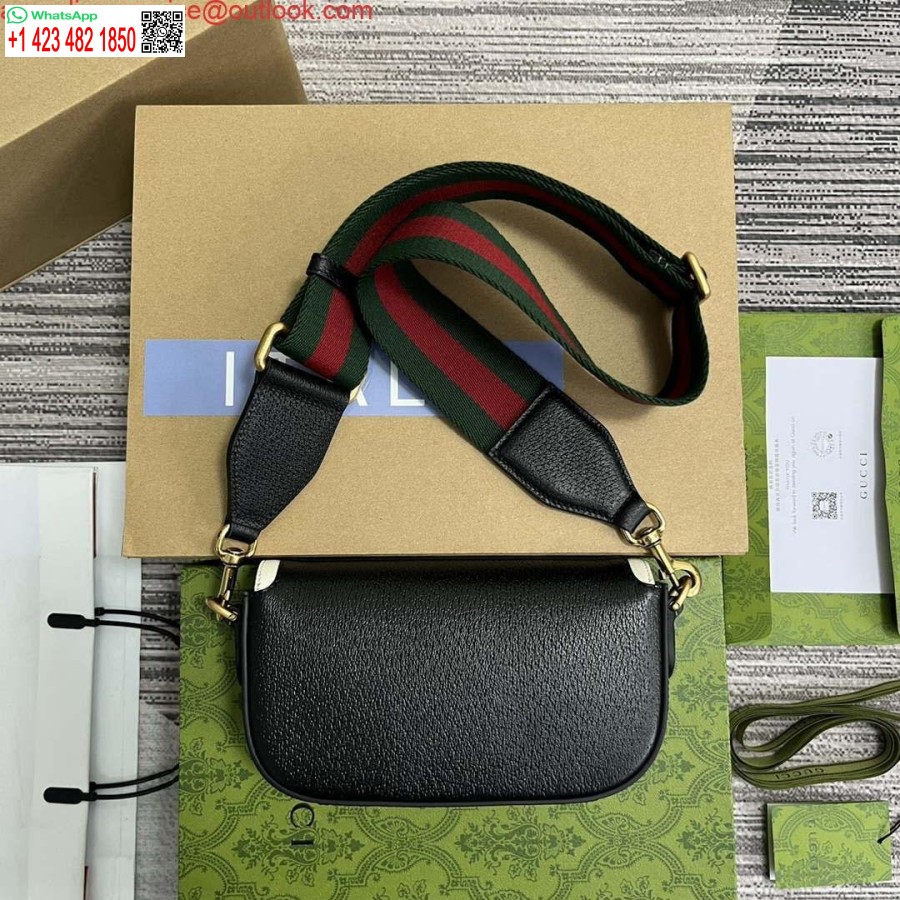 Replica Gucci 727791 Adidas X Gucci Mini τσάντα μαύρη
