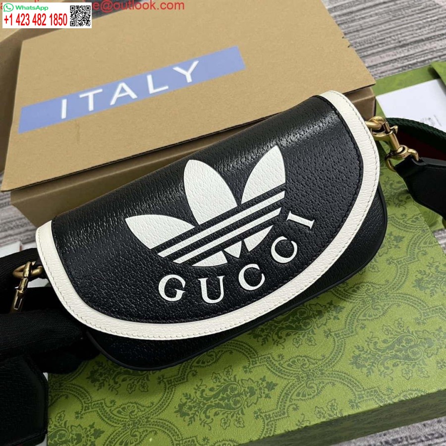 Replica Gucci 727791 Adidas X Gucci Mini τσάντα μαύρη