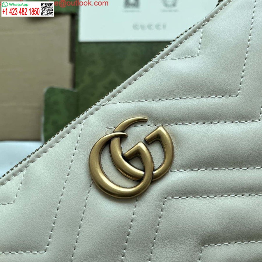 Replica Gucci 443447 Gg Marmont Pénztárca Fehér Bőr Lánccal