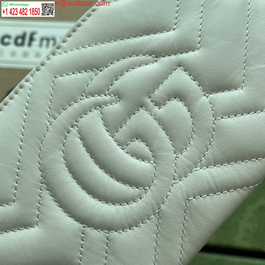 Replica Gucci 443447 Gg Marmont Pénztárca Fehér Bőr Lánccal
