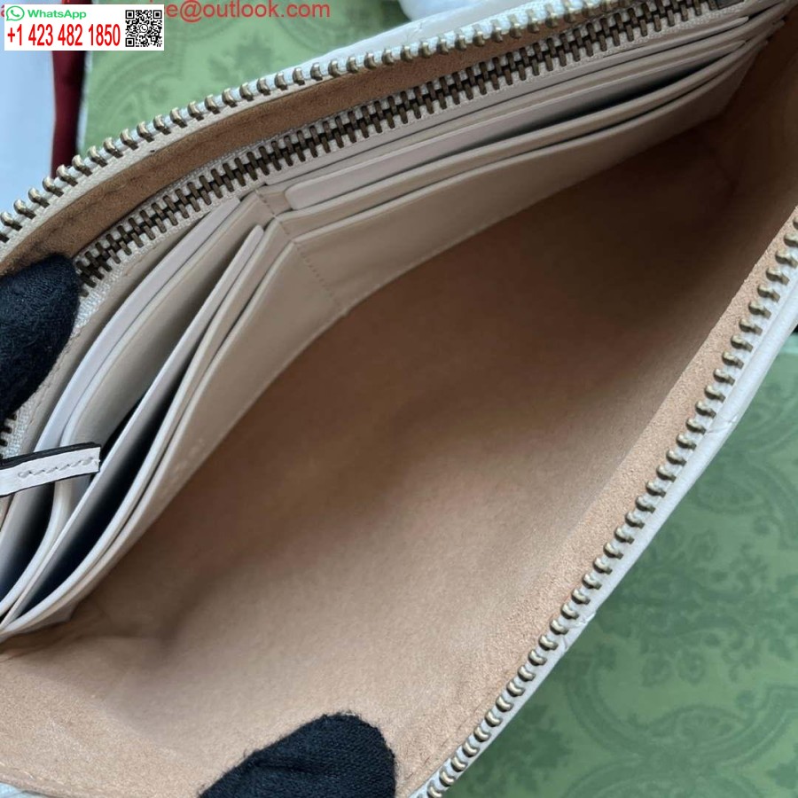 Replica Gucci 443447 Gg Marmont Pénztárca Fehér Bőr Lánccal