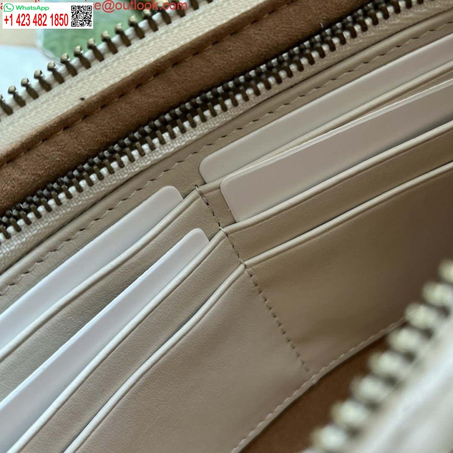 Replica Gucci 443447 Gg Marmont Pénztárca Fehér Bőr Lánccal