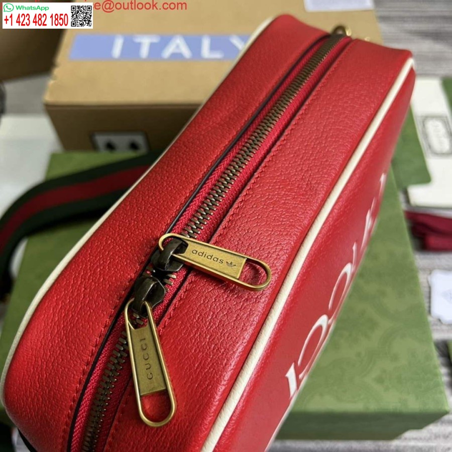 ماکت کیف شانه ای کوچک آدیداس X گوچی 702427 چرم قرمز