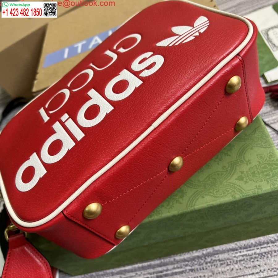 ماکت کیف شانه ای کوچک آدیداس X گوچی 702427 چرم قرمز