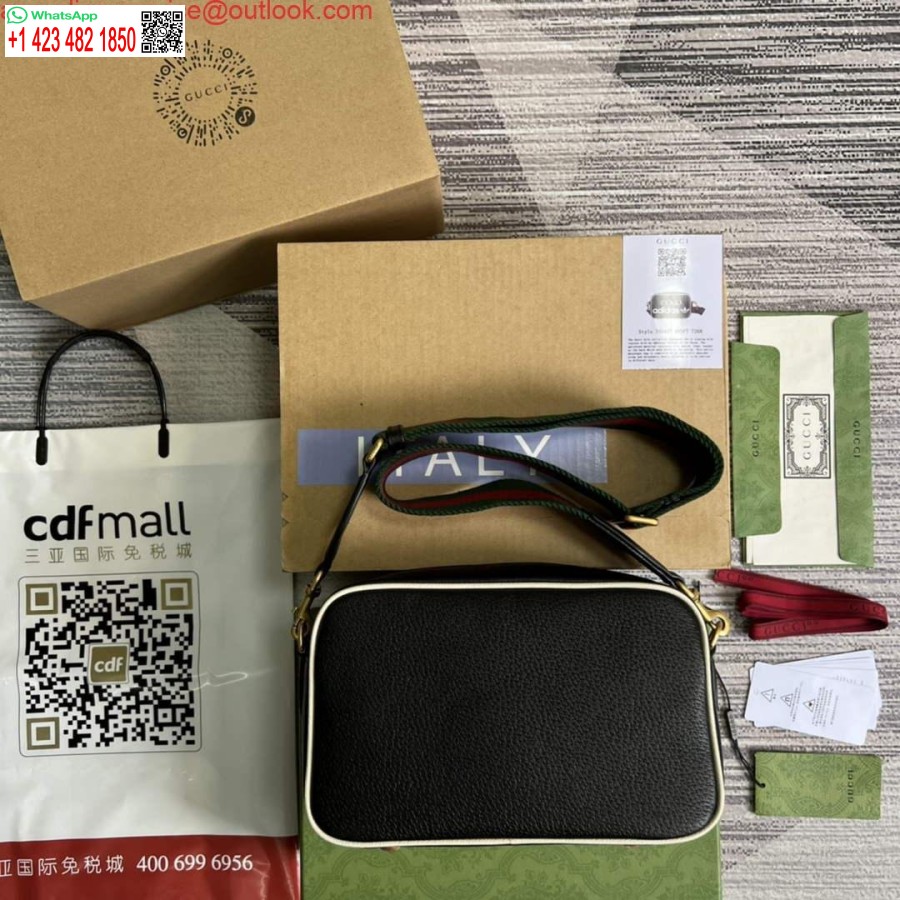 ماکت کیف شانه ای کوچک آدیداس X Gucci 702427 چرم مشکی