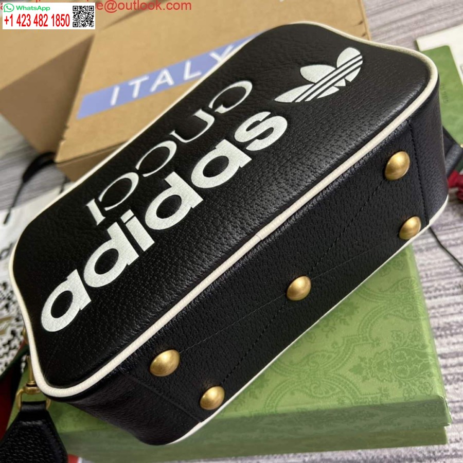 ماکت کیف شانه ای کوچک آدیداس X Gucci 702427 چرم مشکی