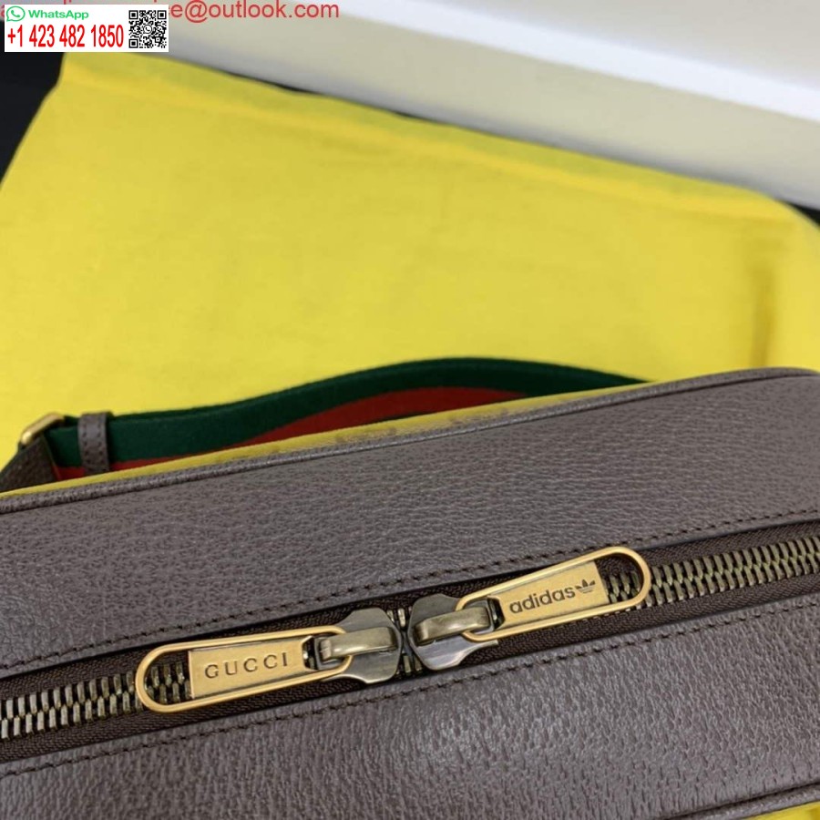 Replika Adidas X Gucci Kis Válltáska 702427 Bézs és Barna Gg Vászon