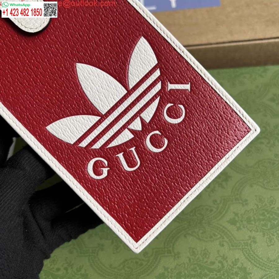 Replika Adidas X Gucci Telefonska Torbica 702203 Crvena I Prljavo Bijela Koža