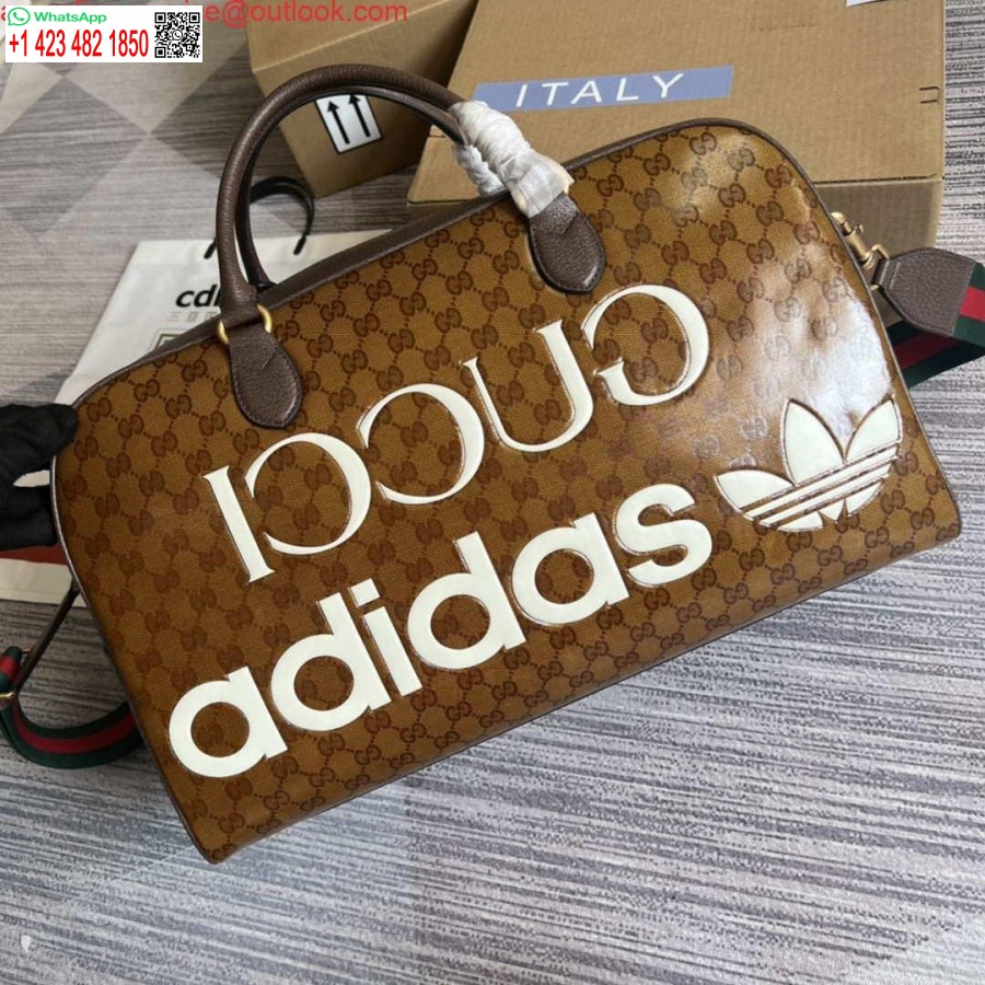 نسخة طبق الأصل من حقيبة أديداس × غوتشي الكبيرة 702422 باللون البني