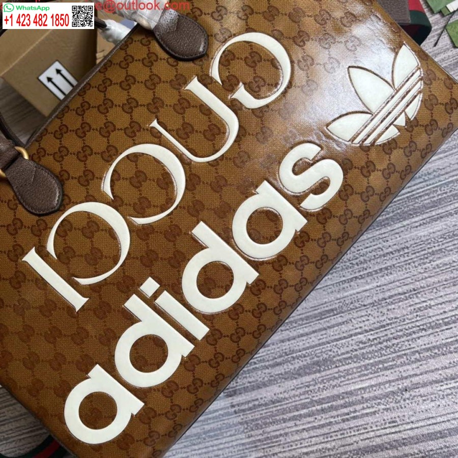 نسخة طبق الأصل من حقيبة أديداس × غوتشي الكبيرة 702422 باللون البني