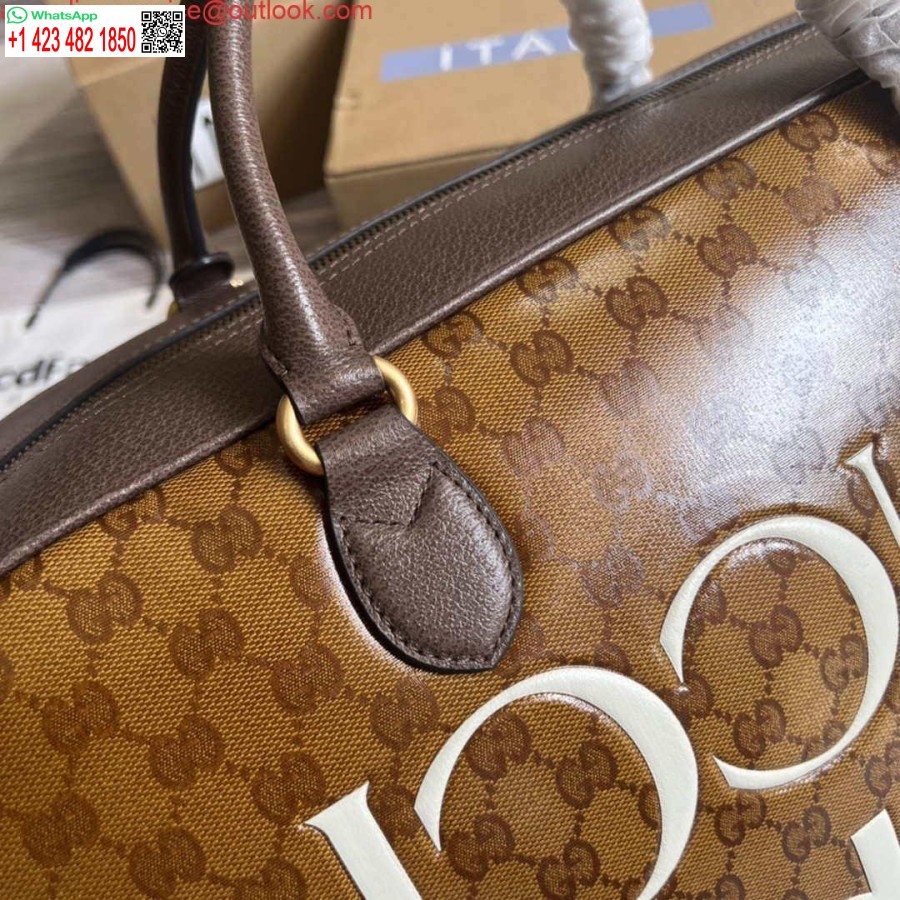 نسخة طبق الأصل من حقيبة أديداس × غوتشي الكبيرة 702422 باللون البني