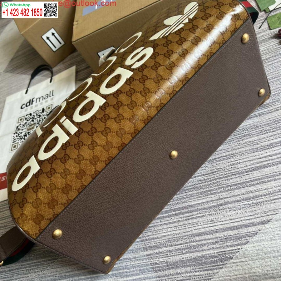 نسخة طبق الأصل من حقيبة أديداس × غوتشي الكبيرة 702422 باللون البني