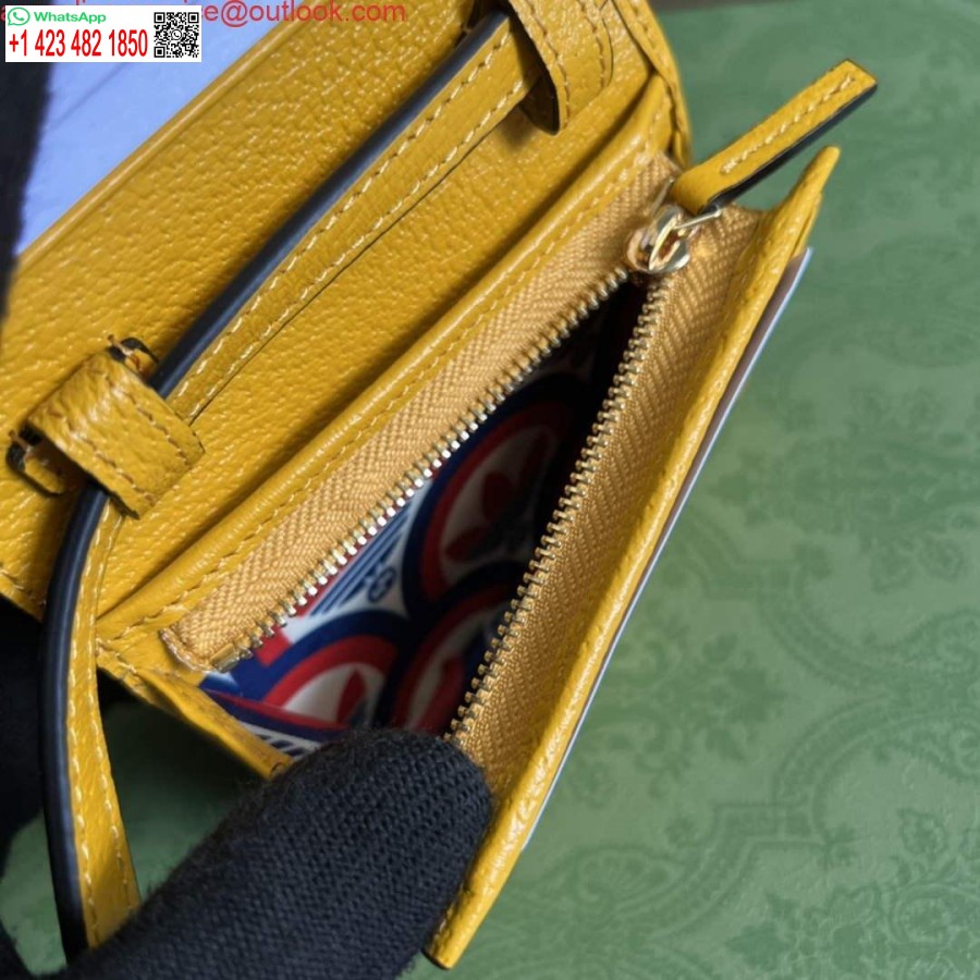 Replica Adidas X Gucci Kortelių Dėklas Su Arklio Bitu 702248 Nejuda Ir Geltona Oda