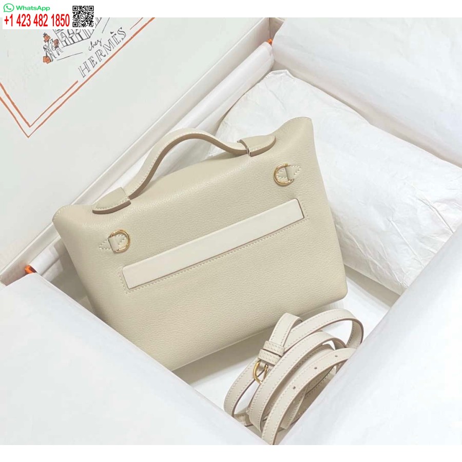 Replica Hermes Mini Kelly 2424 Leather 21cm H230264 White