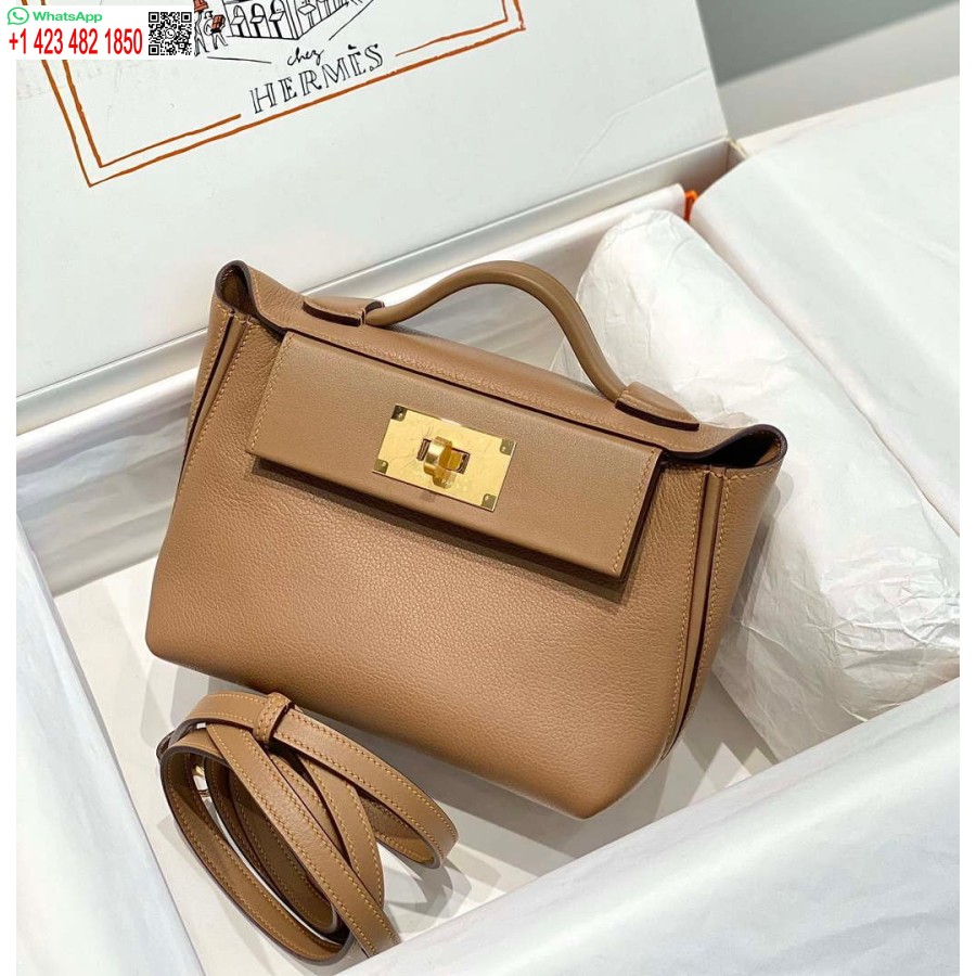 Replika Hermes Mini 2424 Oda 21cm H230263 Weimaraner Spalva