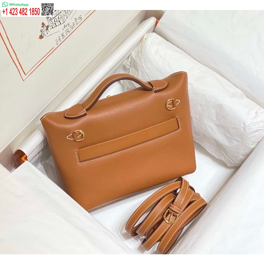 Replica Hermes Mini 2424 Nahka 21cm H230262 Ruskea
