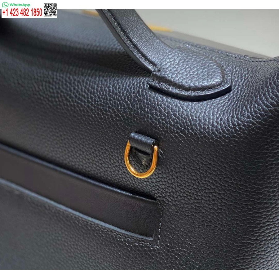 Replika Hermes Kelly 2424 Skórzana 29cm H230268 Czarna Torba Na Ramię