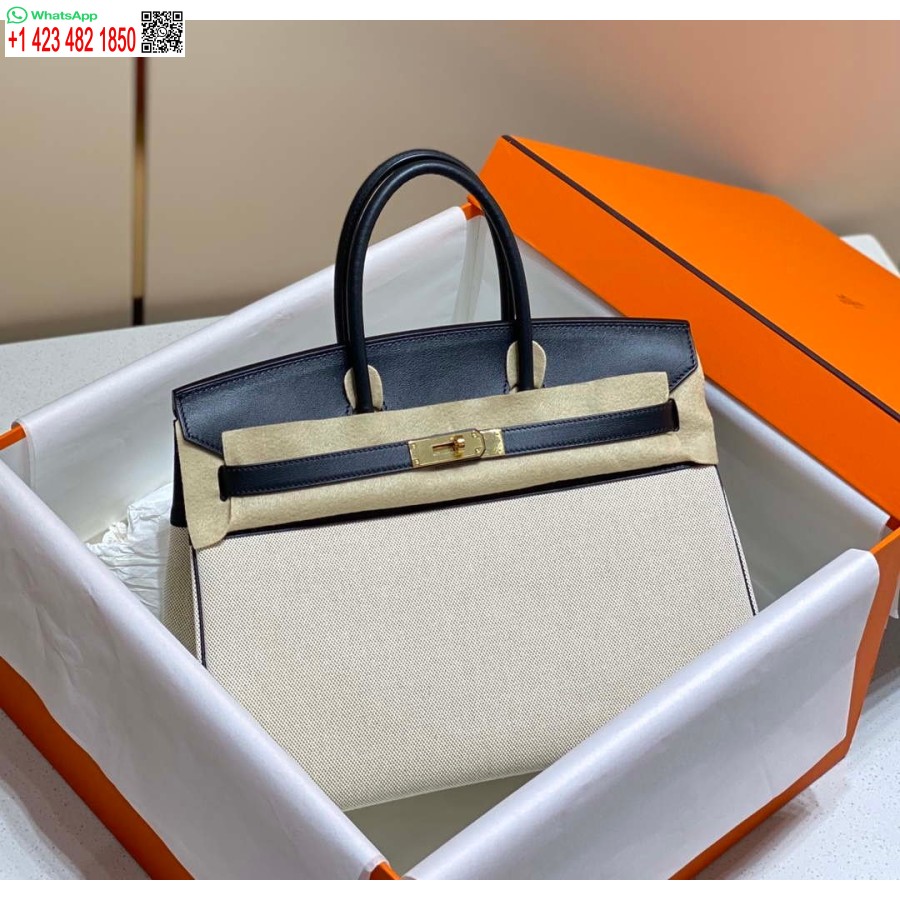 Replika Hermes Birkin Mulepose Swift Læder Med Lærred 285904