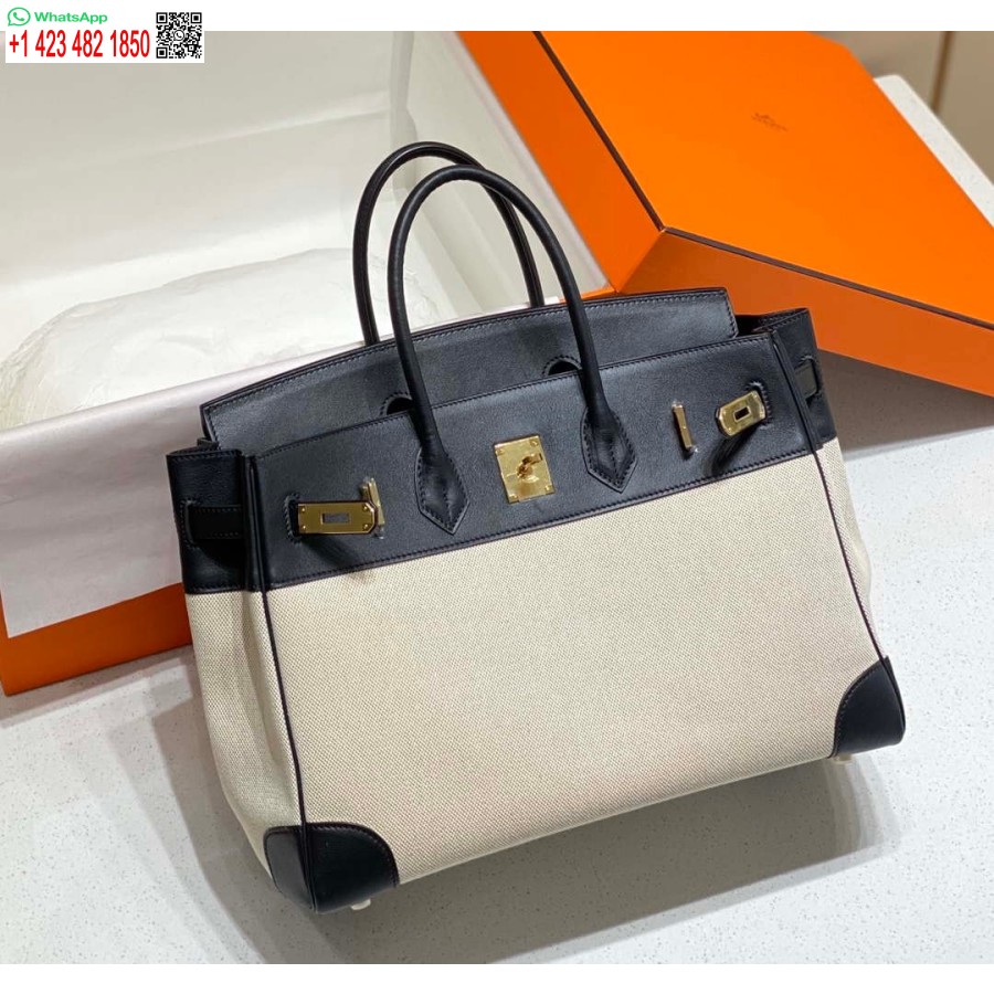 Replika Hermes Birkin Mulepose Swift Læder Med Lærred 285904