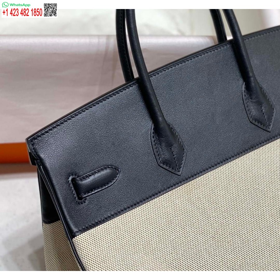Replika Hermes Birkin Mulepose Swift Læder Med Lærred 285904
