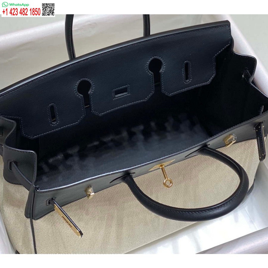 Replika Hermes Birkin Mulepose Swift Læder Med Lærred 285904