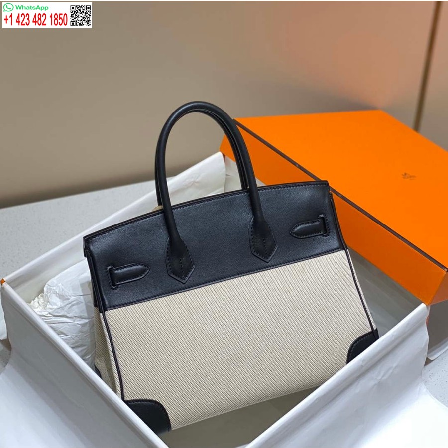 Replika Hermes Birkin Mulepose Swift Læder Med Lærred 285904