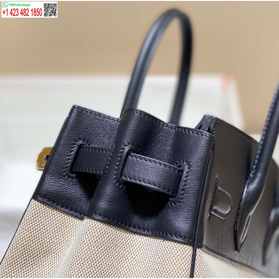 Replika Hermes Birkin Mulepose Swift Læder Med Lærred 285904