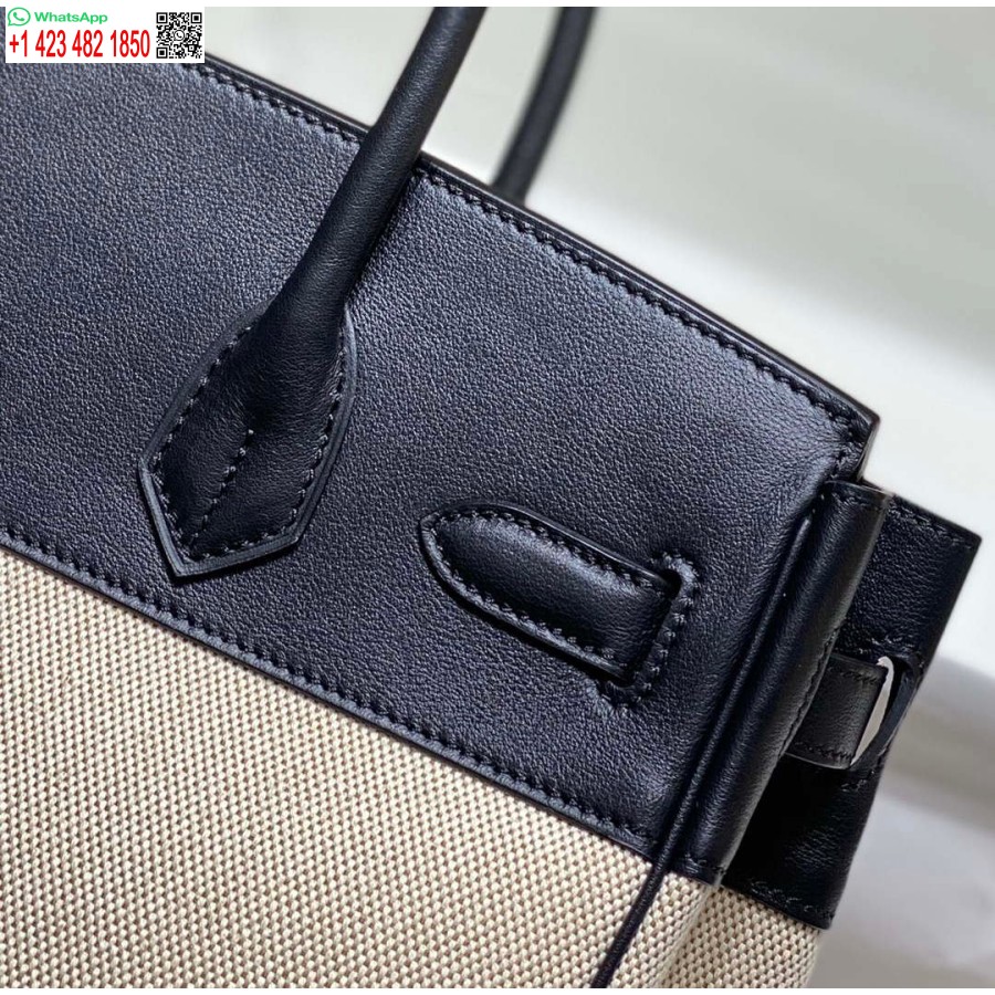 Replika Hermes Birkin Mulepose Swift Læder Med Lærred 285904