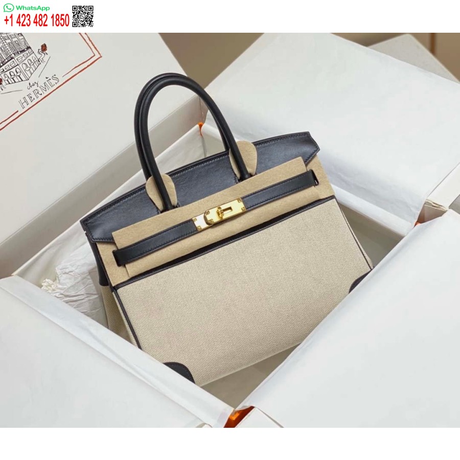 Replika Hermes Birkin Mulepose Swift Læder Med Lærred 285901