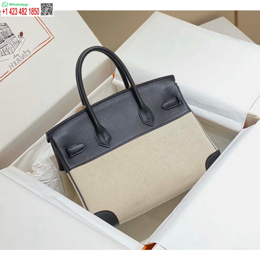 Replika Hermes Birkin Mulepose Swift Læder Med Lærred 285901