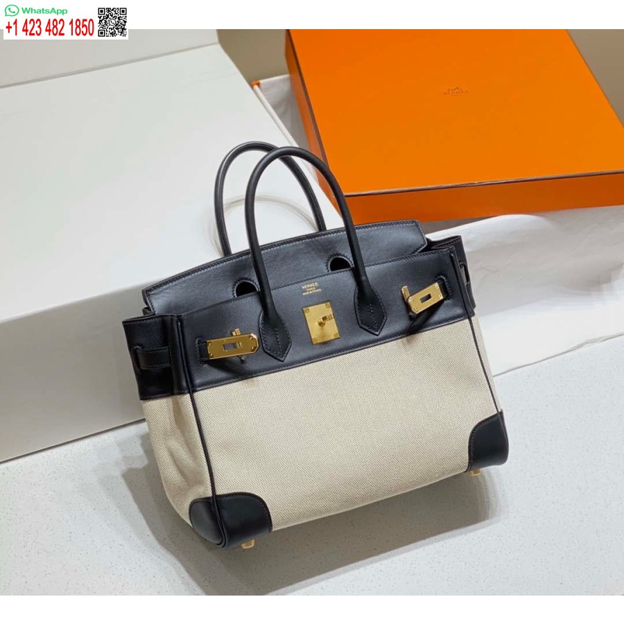 Replika Hermes Birkin Mulepose Swift Læder Med Lærred 285901