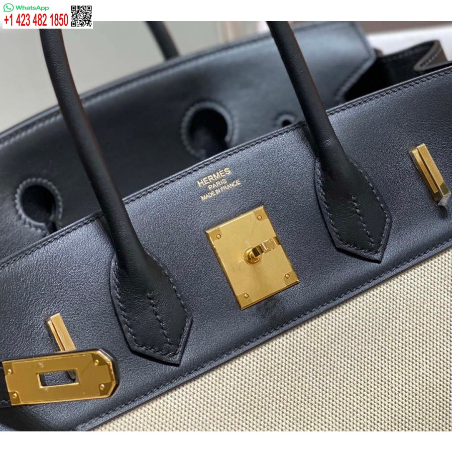 Replika Hermes Birkin Mulepose Swift Læder Med Lærred 285901