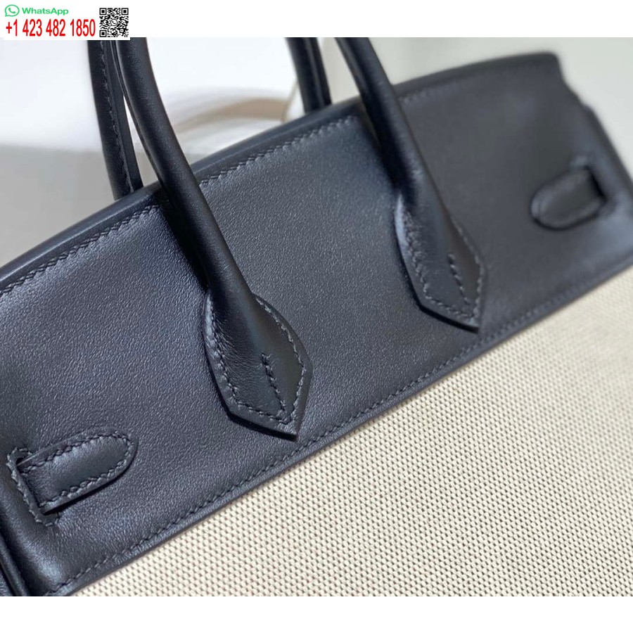 Replika Hermes Birkin Mulepose Swift Læder Med Lærred 285901