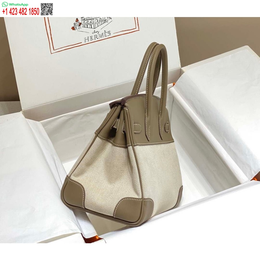 Replik Hermes Birkin Einkaufstasche Swift Leder Mit Canvas 285900