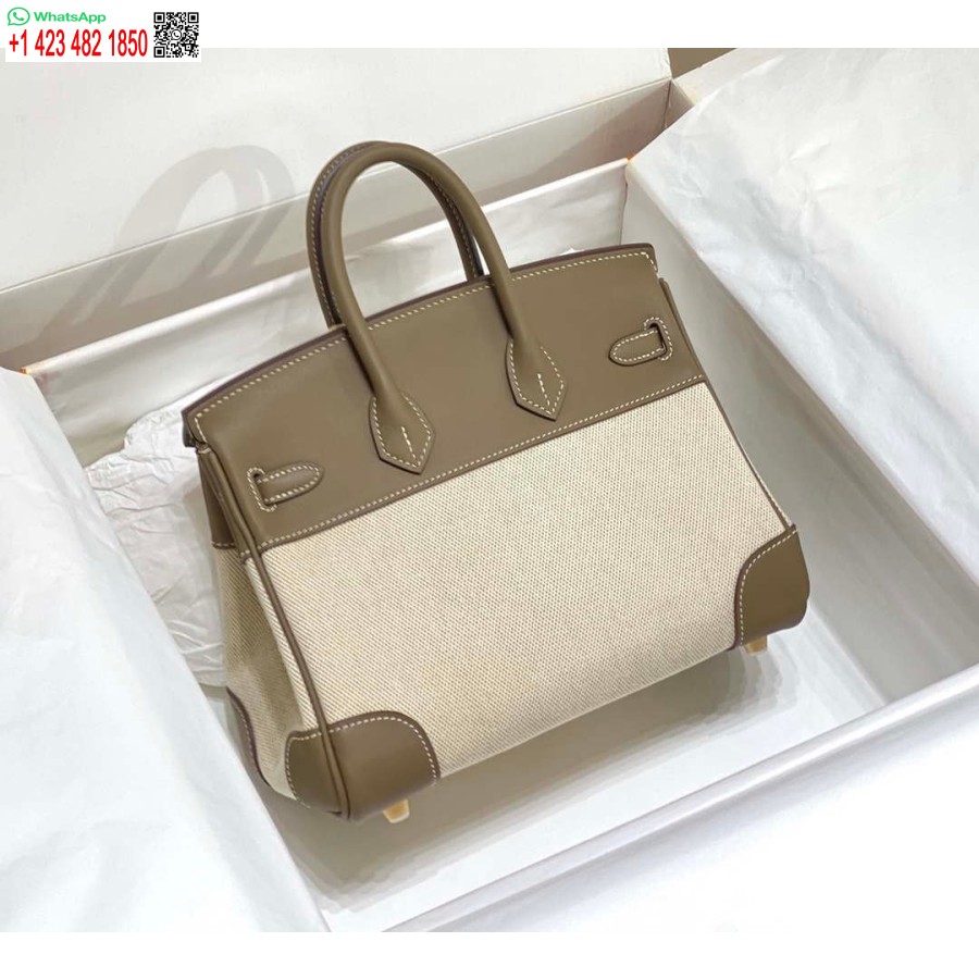Replik Hermes Birkin Einkaufstasche Swift Leder Mit Canvas 285900