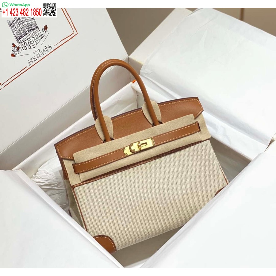 Replica Hermes Birkin Tote Bag Swift leather with canvas 285899