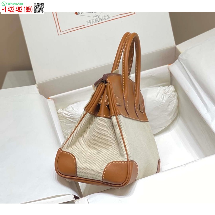 Replica Hermes Birkin Tote Bag Swift leather with canvas 285899