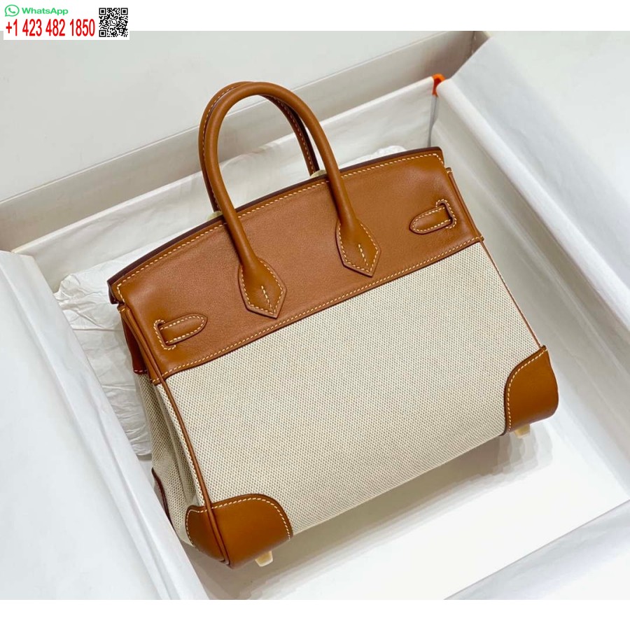 Replica Hermes Birkin Tote Bag Swift leather with canvas 285899