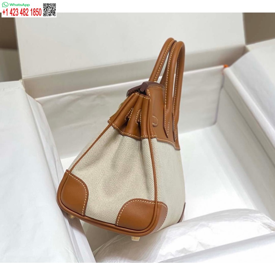 Replica Hermes Birkin Tote Bag Swift leather with canvas 285899