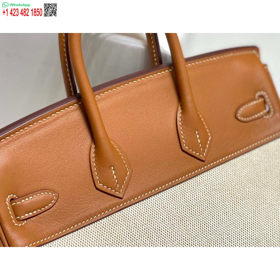 Replica Hermes Birkin Tote Bag Swift leather with canvas 285899
