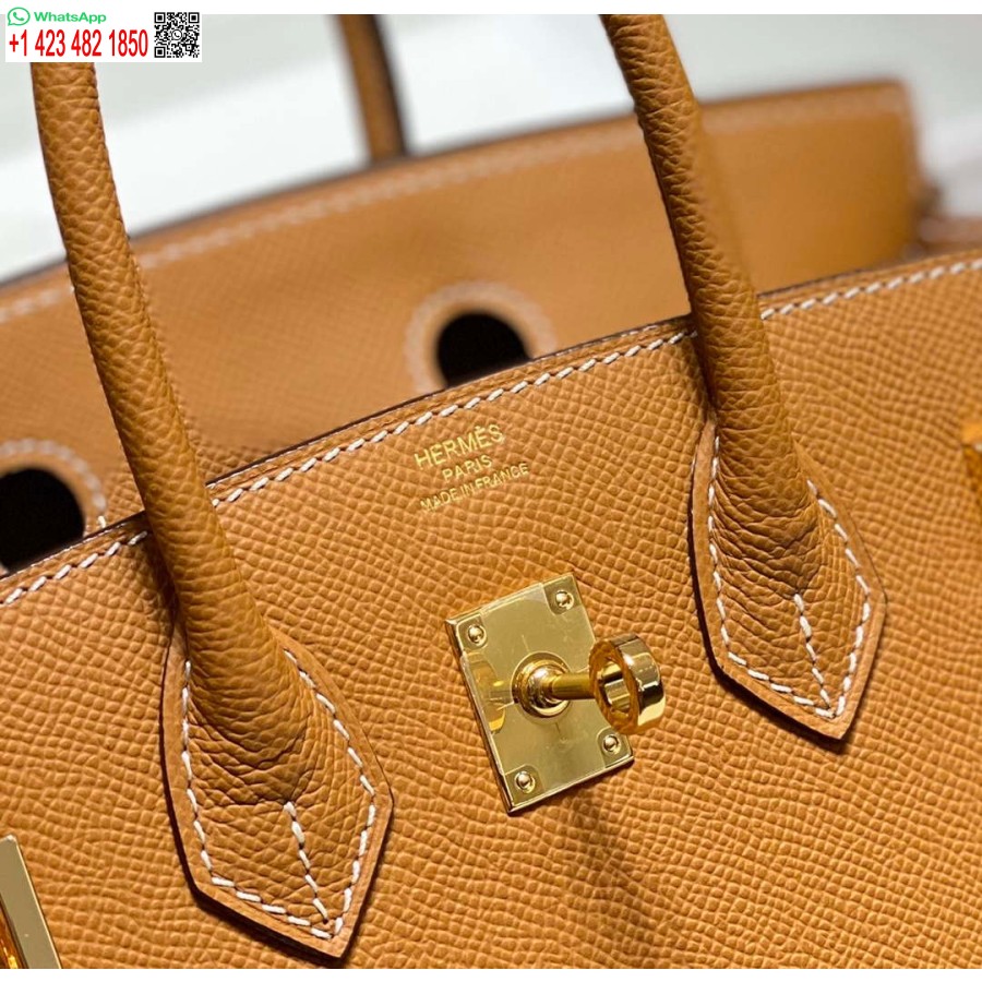 ماکت هرمس برکین طرح کیف چرم اپسوم 28371 قهوه ای طلایی