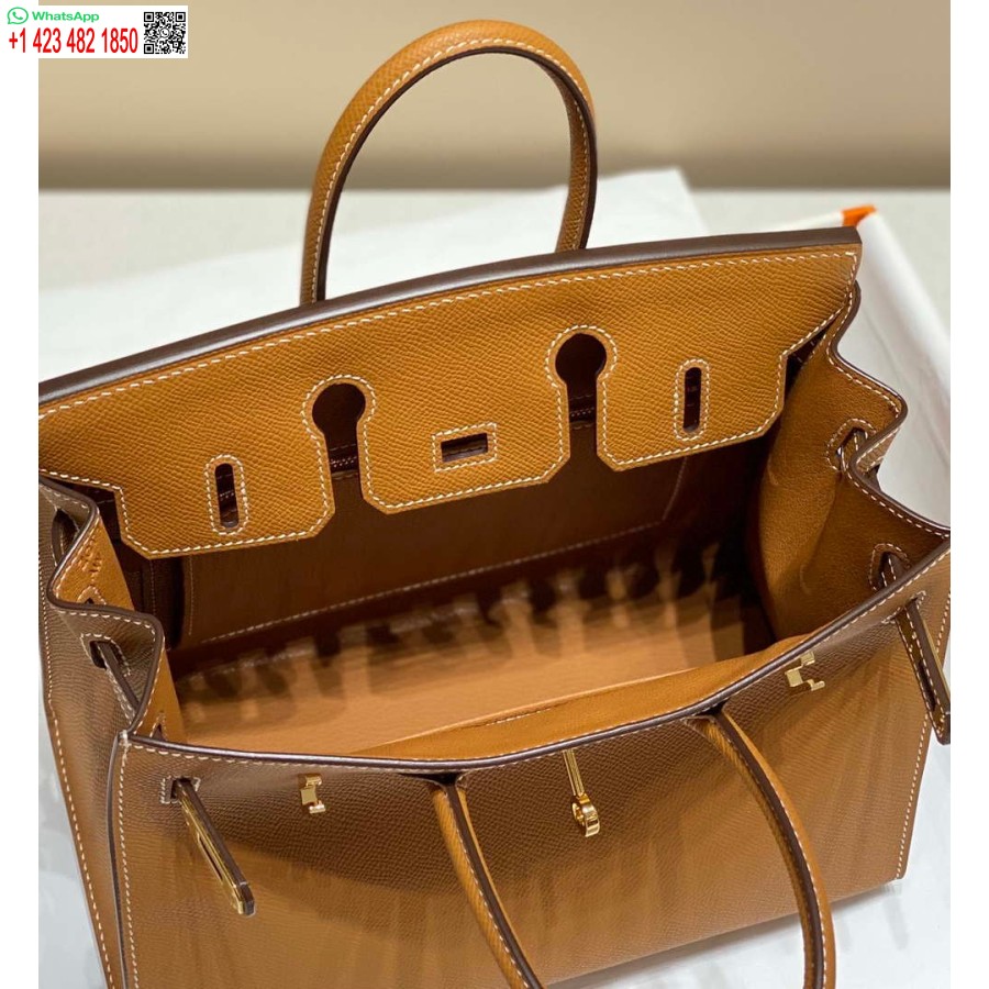 ماکت هرمس برکین طرح کیف چرم اپسوم 28371 قهوه ای طلایی